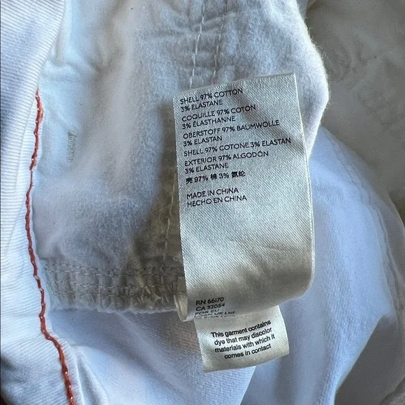 Anthropologie White Cotton Pants Size 24 Straight Leg - Picture 5 of 5